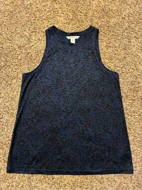 Athleta Dark Navy Patterned Workout Tank
